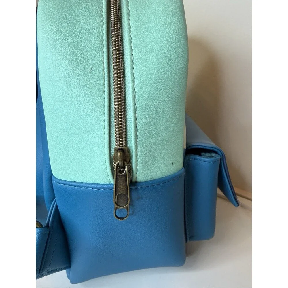 Disney Loungefly Little Mermaid Ariel Mini Backpack Flounder Sebastian Blue Bag